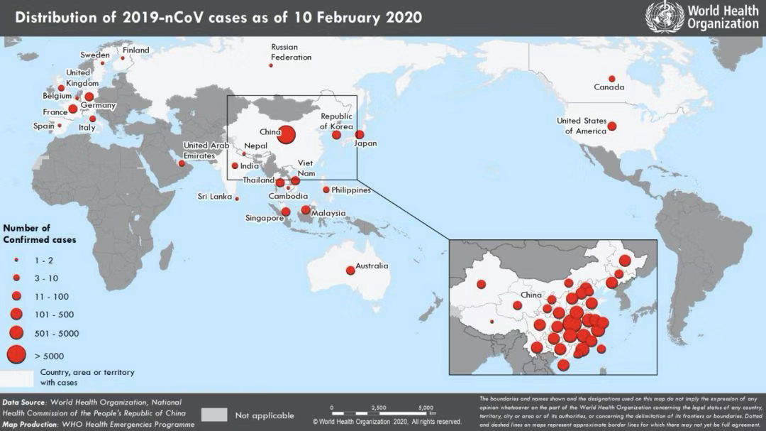 Карта распространения 2019-nCoV 